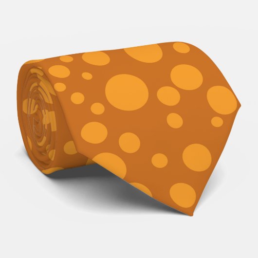 Orange Polka-Dot Necktie Krawatte (Gerollt)