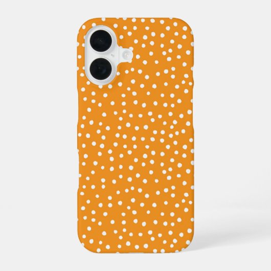 Orange Polka Dot Pattern Phone Case iPhone 16 Hülle (Rückseite)