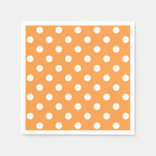 Orange Polka Dot Pattern Serviette (Vorderseite)