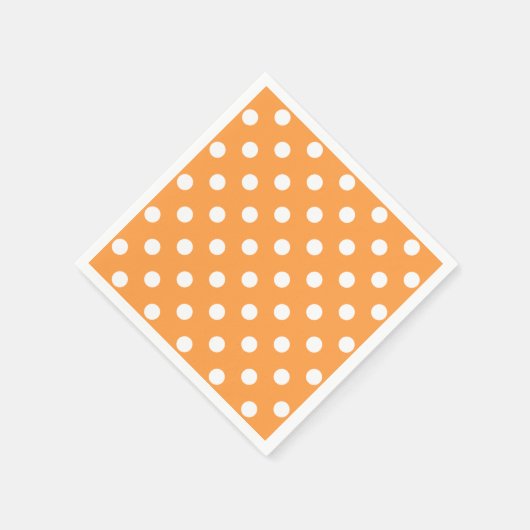 Orange Polka Dot Pattern Serviette (Ecke)