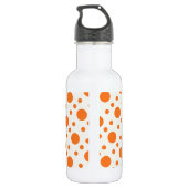 Orange Polka Dot Retro Design Edelstahlflasche (Rückseite)