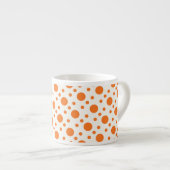 Orange Polka Dot Retro Design Espresso Tasse (Vorderseite Rechts)
