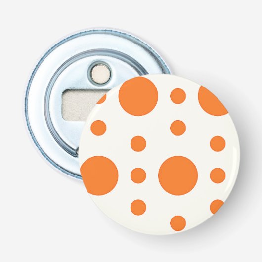 Orange Polka Dot Retro Design Flaschenöffner (Vorderseite)