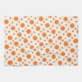 Orange Polka Dot Retro Design Küchentücher (Horizontal)