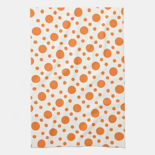 Orange Polka Dot Retro Design Küchentücher (Vertikal)