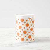 Orange Polka Dot Retro Design Tasse (Vorderseite)