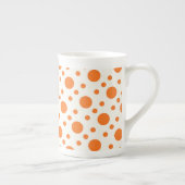 Orange Polka Dot Retro Design Tasse (Rechts)