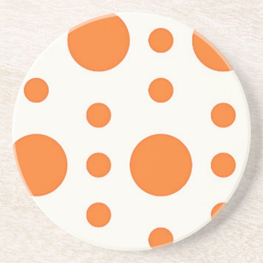 Orange Polka Dot Retro Design Untersetzer (Vorne)