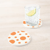 Orange Polka Dot Retro Design Untersetzer (Seite)