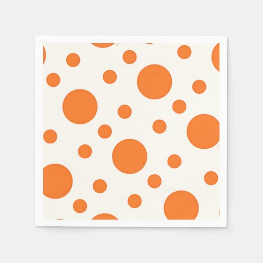 Orange Polka Dot Retro Designpapier Nakin Serviette (Vorderseite)