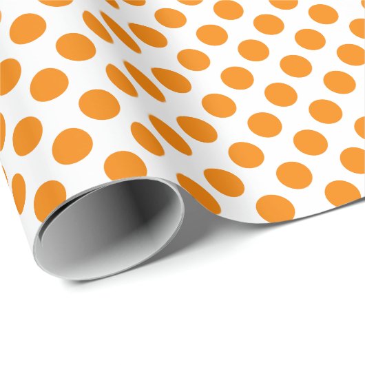 Orange Polka Dot über Weißwein Geschenkpapier (Rolleneckpunkt)