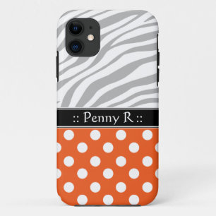 Orange Polka Dot verblasste Zebra Print iPhone 5 F Case-Mate iPhone Hülle