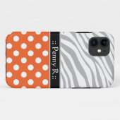 Orange Polka Dot verblasste Zebra Print iPhone 5 F Case-Mate iPhone Hülle (Rückseite (Horizontal))