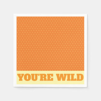 Orange Polka Dot "WILD" Napkins Serviette