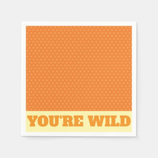 Orange Polka Dot "WILD" Napkins Serviette (Vorderseite)