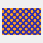 Orange Polka Dot Yellow, Blue Red Pumpkin Orange Geschenkpapier Set (Vorderseite)