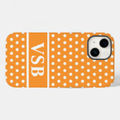 Orange Polka Dots Case-Mate iPhone Hülle (Rückseite (Horizontal))