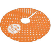 Orange Polka Dots Christmas Tree Skirt Polyester Weihnachtsbaumdecke (Schrägansicht)