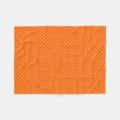 Orange Polka Dots Fleece Blanket (Vorderseite (Horizontal))