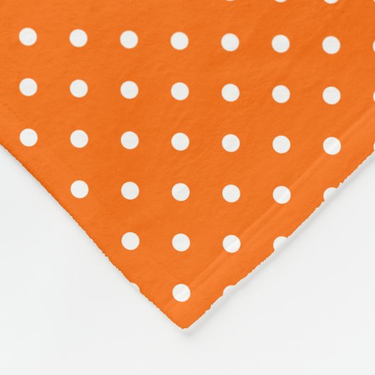 Orange Polka Dots Fleece Blanket (Ecke)