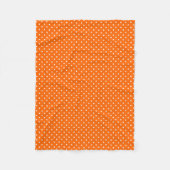 Orange Polka Dots Fleece Blanket (Vorderseite)