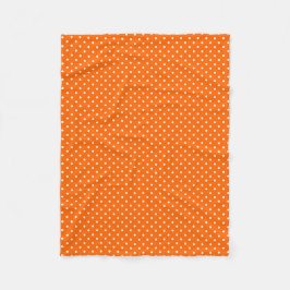 Orange Polka Dots Fleece Blanket