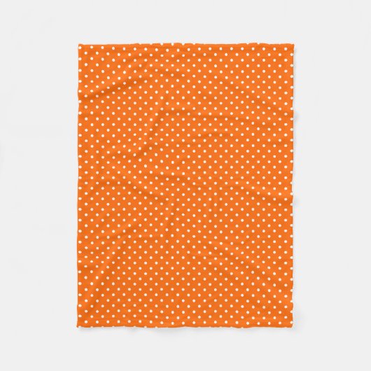 Orange Polka Dots Fleece Blanket (Vorderseite)