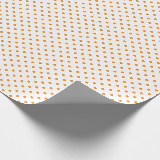 Orange Polka Dots Geschenkpapier (Ecke)