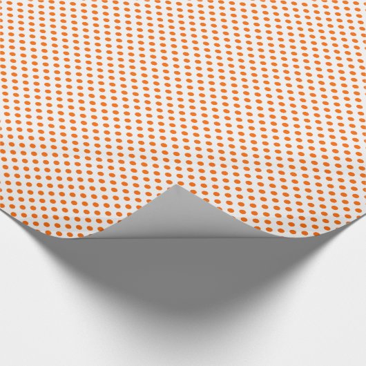 Orange Polka Dots on White Geschenkpapier (Ecke)