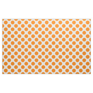 Orange Polka Dots on White Stoff
