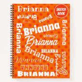 Orange Polka Dots Personalisiert Word Art Notizblock (Vorderseite)