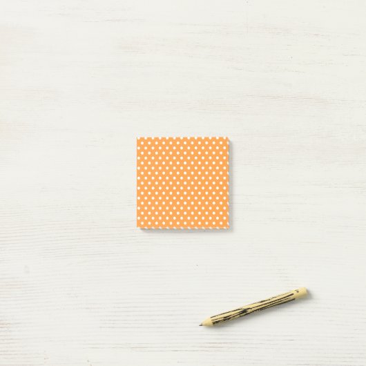 Orange Polka Dots Postit Notes Post-it Klebezettel (Auf Schreibtisch)