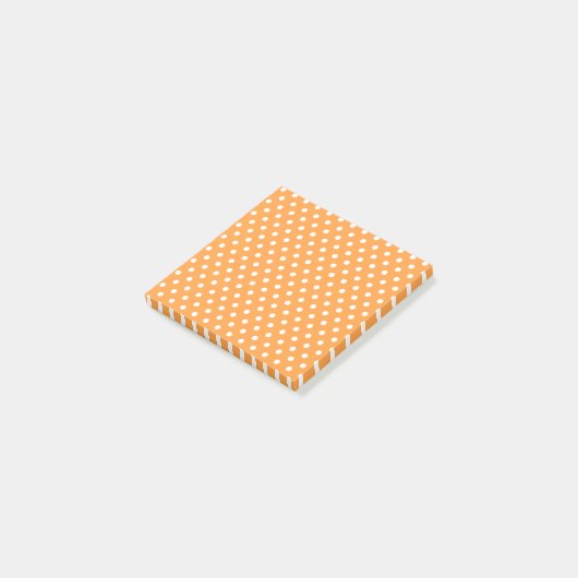 Orange Polka Dots Postit Notes Post-it Klebezettel (angewinkelt)