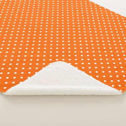 Orange Polka Dots Sherpa Blanket Sherpadecke (3/4)
