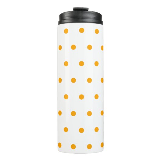 Orange Polka Dots Thermosbecher (Vorderseite)