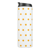 Orange Polka Dots Thermosbecher (Nach rechts gedreht)