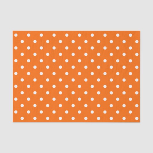 Orange Polka Dots Tissue Paper Seidenpapier (Vorderseite)