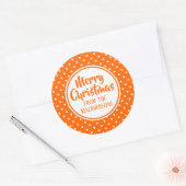 Orange Polka Dots Weihnachtskleber Runder Aufkleber (Umschlag)