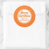 Orange Polka Dots Weihnachtskleber Runder Aufkleber (Tasche)
