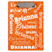 Orange Polka Dotted, Personalisierter Name, Wortar Klemmbrett (Vorderseite)