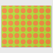Orange Polka-Punkt-Limones Grün Geschenkpapier (Flach)