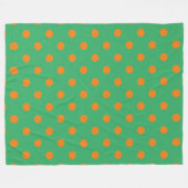 Orange Polka Punkte auf grün Fleecedecke (Vorderseite (Horizontal))