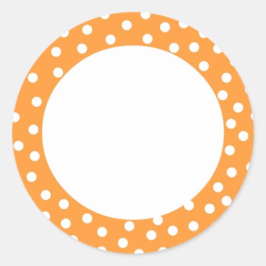 Orange-Polka-Punktmarke Runder Aufkleber (Vorderseite)