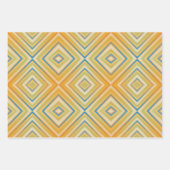 Orange Pop Alternative Diamant Muster Geschenkpapier Set (Vorderseite)