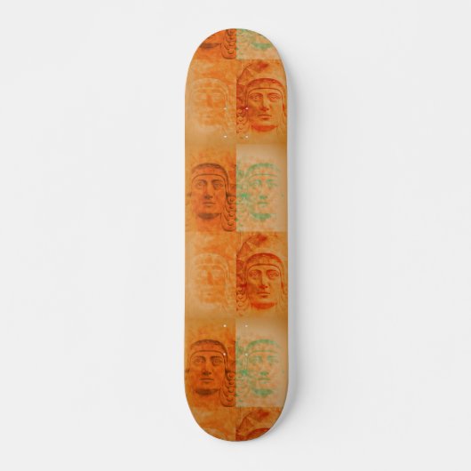 Orange Pop Art Deco Rodelbahn Skateboard Deck (Vorne)
