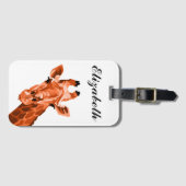 Orange Pop Art Giraffe Personalisierte Gepäckmarke Gepäckanhänger (Vorderseite (Horizontal))