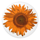 Orange Pop Art Sonnenblumen Keramikknauf (Vorderseite)