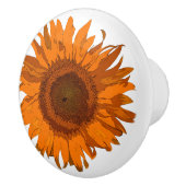 Orange Pop Art Sonnenblumen Keramikknauf (Rechts)