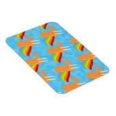 Orange Pop Retro Regenbogen Magnet (Rechte Seite)
