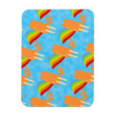 Orange Pop Retro Regenbogen Magnet (Vertikal)